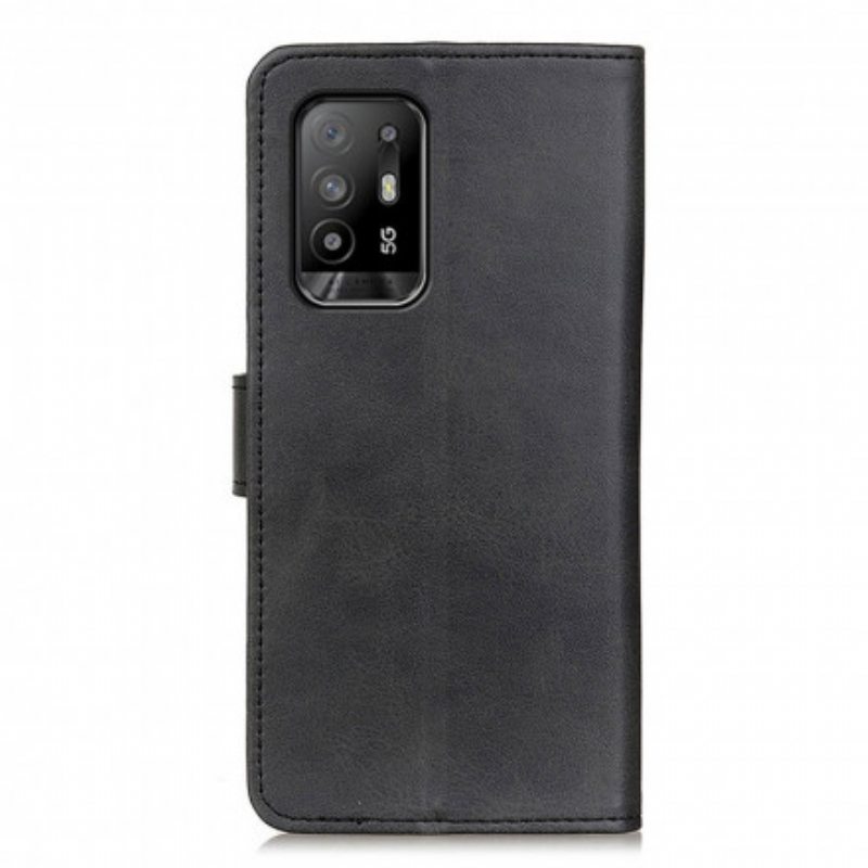 Flip Case Oppo A94 5G Retro Mattanahkaefekti