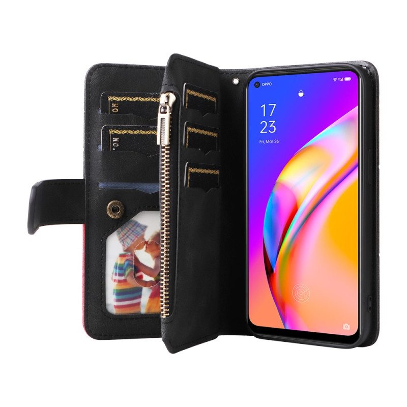 Kotelot Oppo A94 5G Kaksivärinen Kukkaro Kaulanauhalla