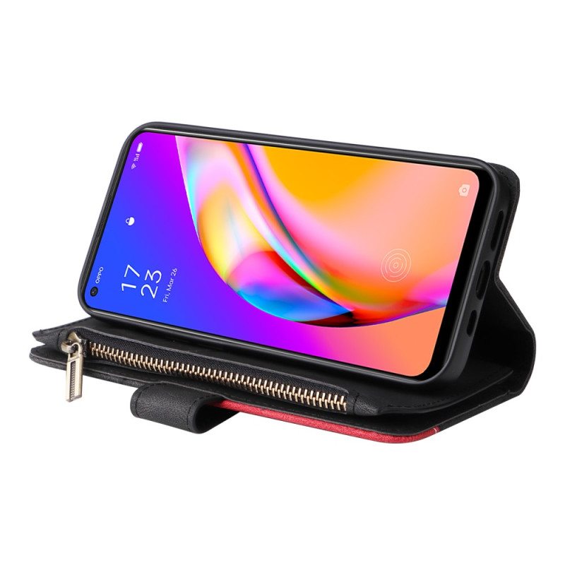 Kotelot Oppo A94 5G Kaksivärinen Kukkaro Kaulanauhalla