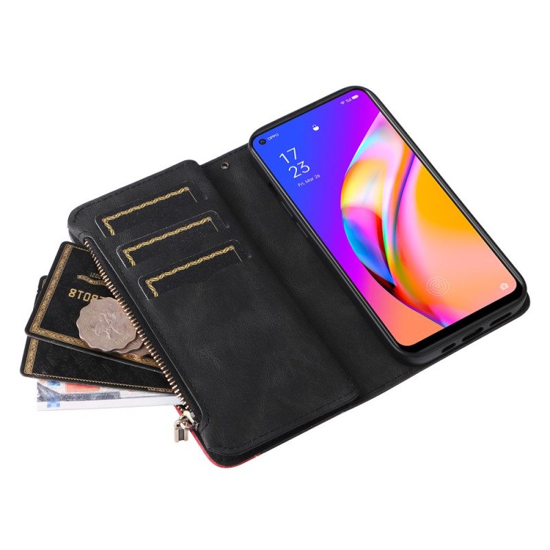 Kotelot Oppo A94 5G Kaksivärinen Kukkaro Kaulanauhalla