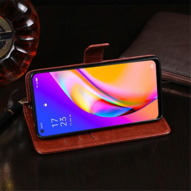 Kotelot Oppo A94 5G Nahkajäljitelmä Idewei