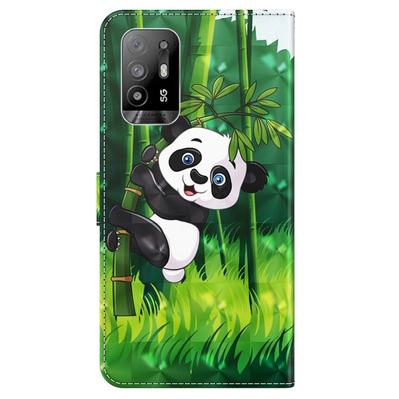 Kotelot Oppo A94 5G Panda Kaulanauhalla