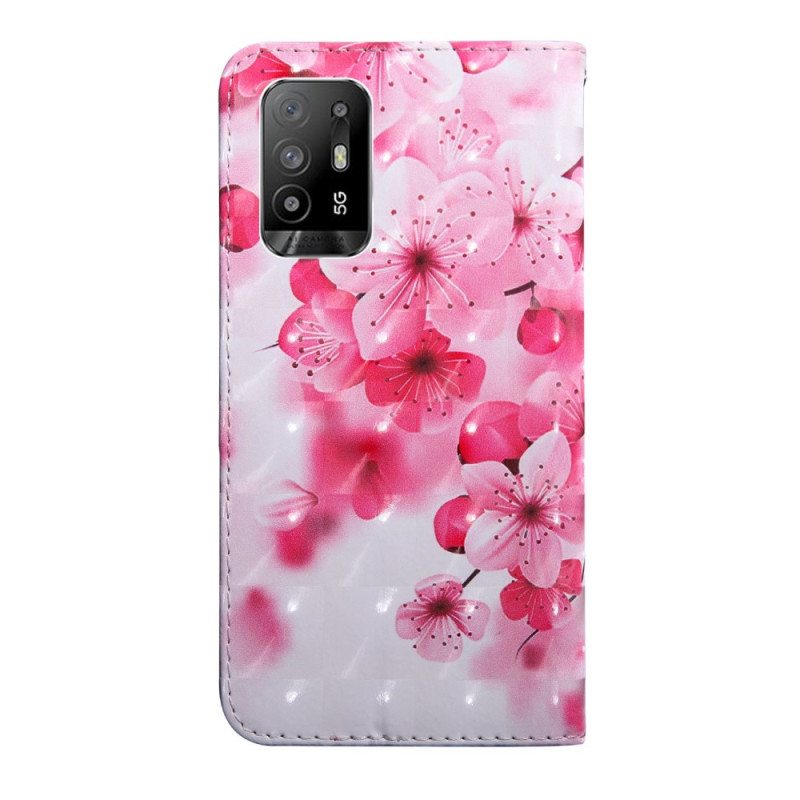 Kotelot Oppo A94 5G Ruusukukkia Kaulanauhalla
