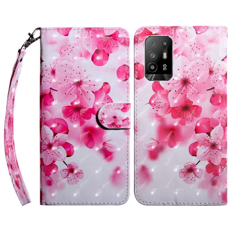 Kotelot Oppo A94 5G Ruusukukkia Kaulanauhalla