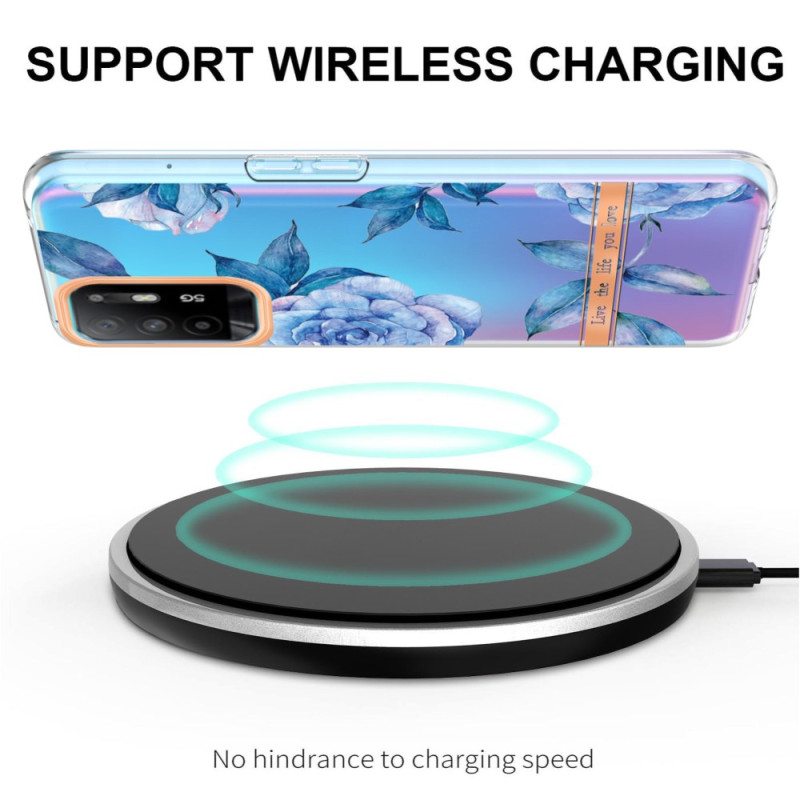 Kuori Oppo A94 5G Pionit Kukat Saumaton