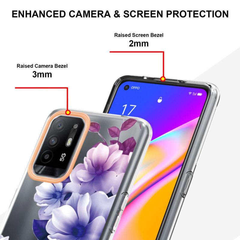 Kuori Oppo A94 5G Violetit Kukat
