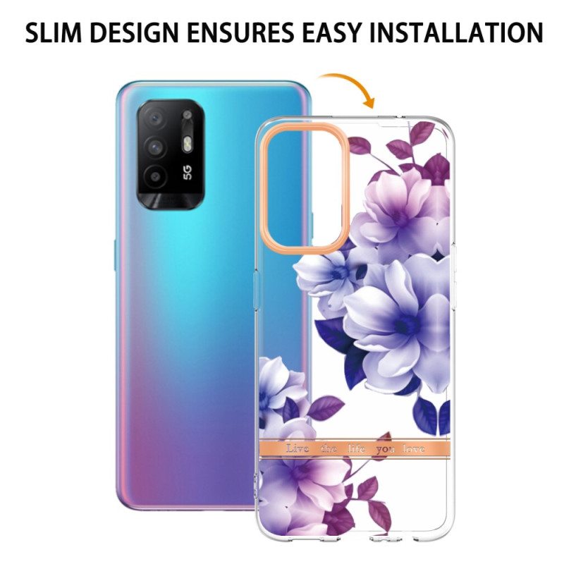 Kuori Oppo A94 5G Violetit Kukat