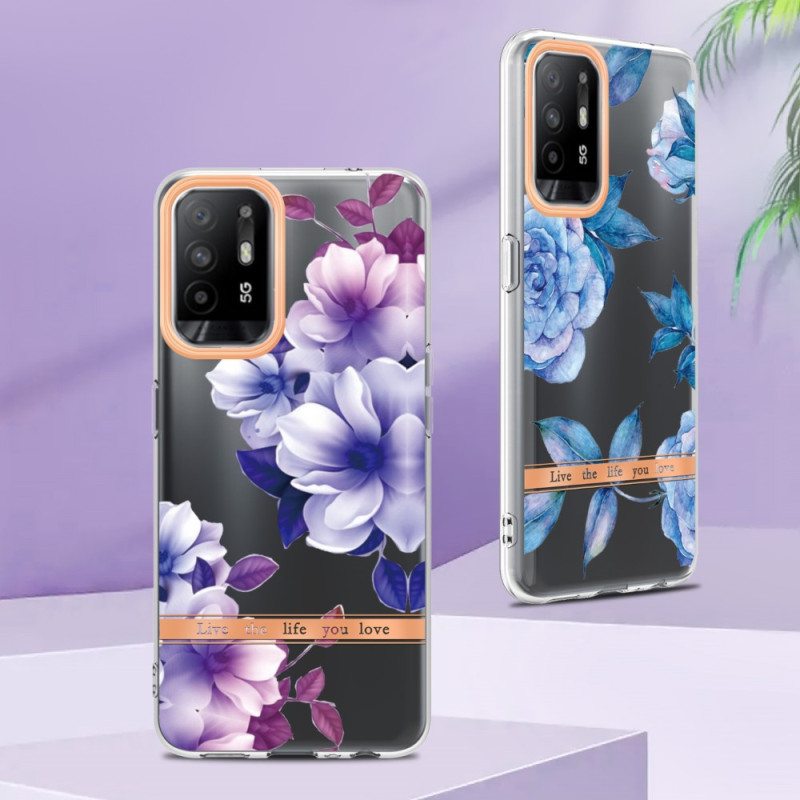 Kuori Oppo A94 5G Violetit Kukat