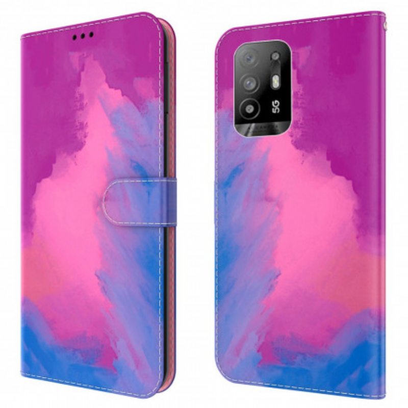 Nahkakotelo Oppo A94 5G Akvarelli