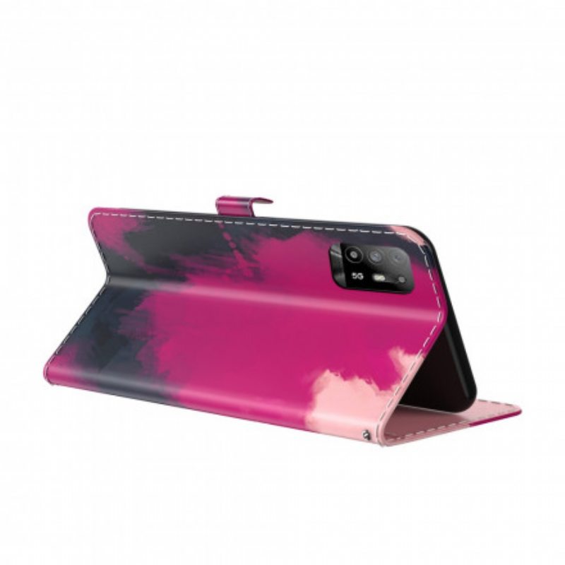 Nahkakotelo Oppo A94 5G Akvarelli