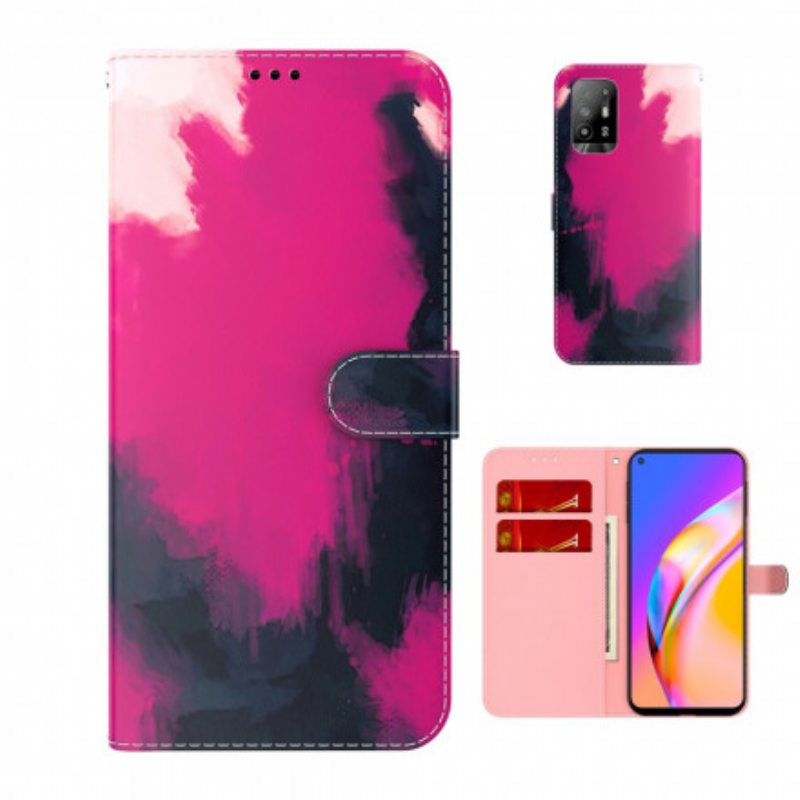 Nahkakotelo Oppo A94 5G Akvarelli