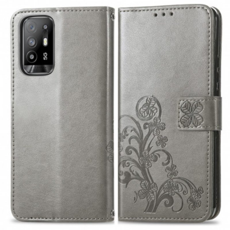 Nahkakotelo Oppo A94 5G Nelilehtinen Apila