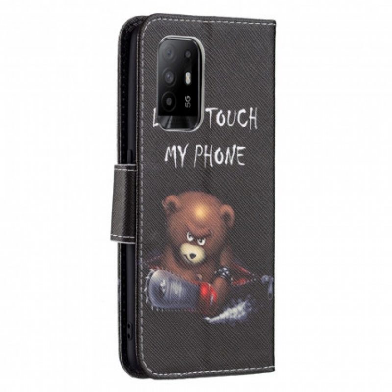 Nahkakotelo Oppo A94 5G Vaarallinen Karhu