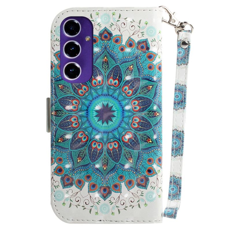 Kotelot Samsung Galaxy S24 Fe Vihreä Mandala Hihnalla