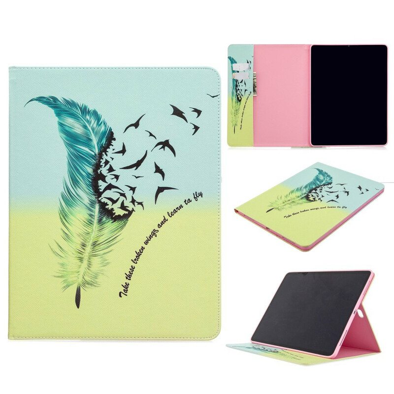 Flip Case iPad Pro 12.9" (2022) Höyhenpainatuskuvio