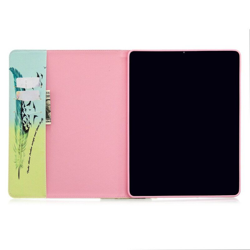 Flip Case iPad Pro 12.9" (2022) Höyhenpainatuskuvio