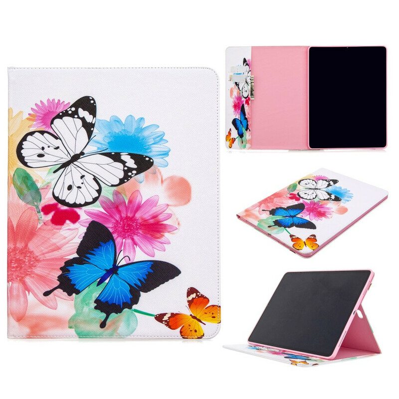 Flip Case iPad Pro 12.9" (2022) Perhoset Painettu Kuvio
