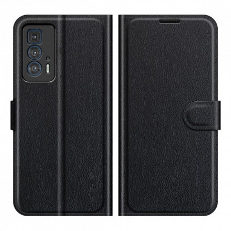 Kotelot Motorola Edge 20 Pro Klassinen Litsi Tekonahka