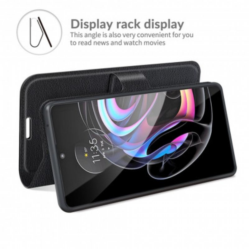 Kotelot Motorola Edge 20 Pro Klassinen Litsi Tekonahka