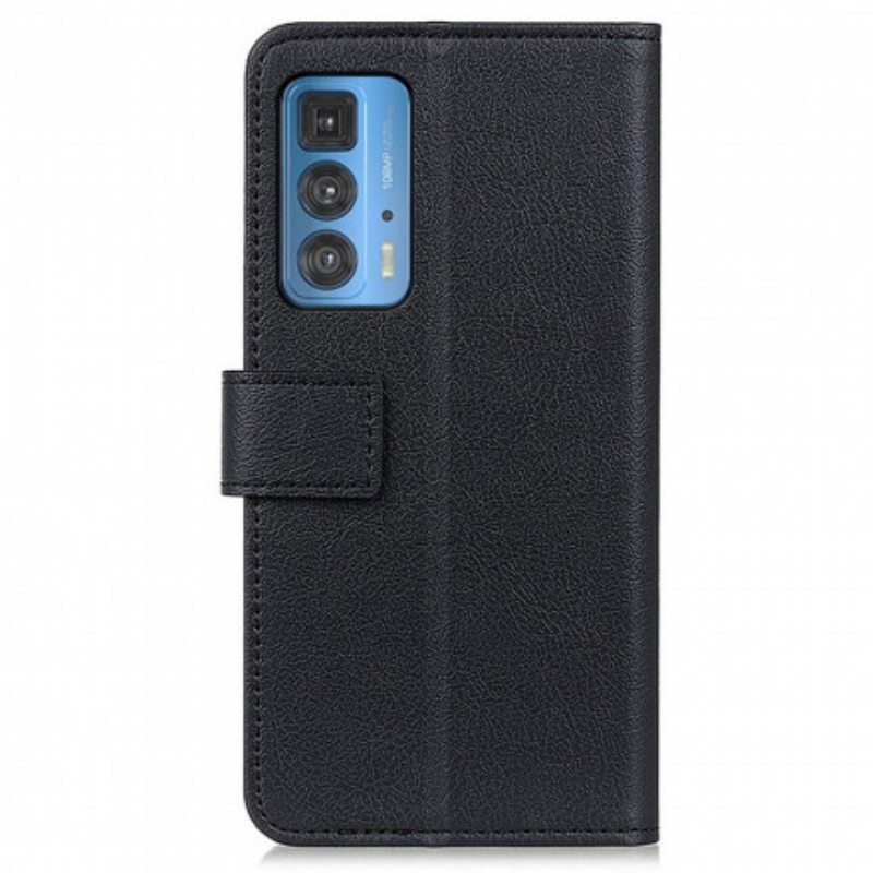 Nahkakotelo Motorola Edge 20 Pro Klassinen Nahkaefekti