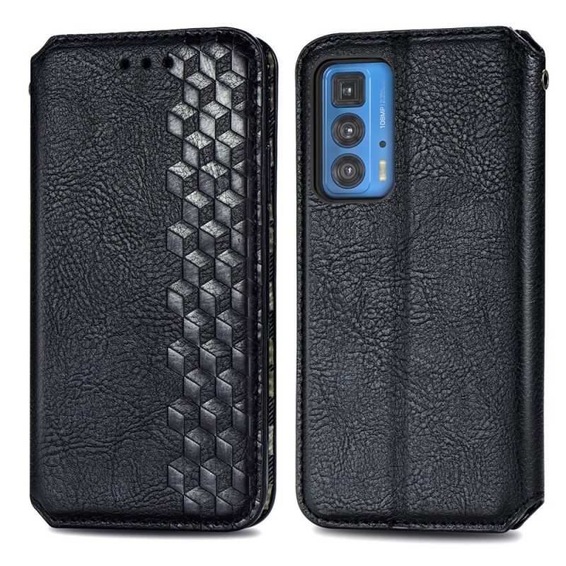 Puhelinkuoret Motorola Edge 20 Pro Kotelot Flip Nahkaefekti Diamond Texture