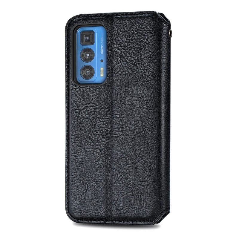 Puhelinkuoret Motorola Edge 20 Pro Kotelot Flip Nahkaefekti Diamond Texture