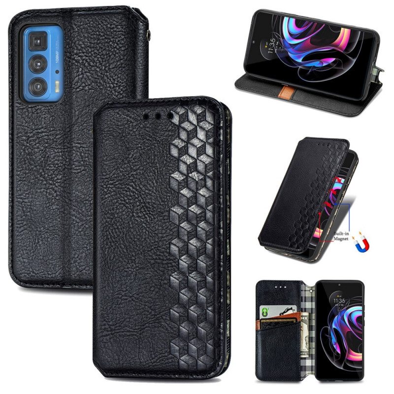 Puhelinkuoret Motorola Edge 20 Pro Kotelot Flip Nahkaefekti Diamond Texture