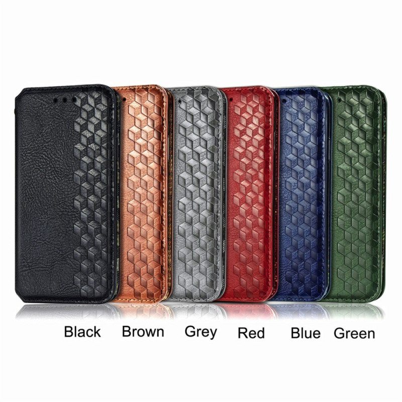 Puhelinkuoret Motorola Edge 20 Pro Kotelot Flip Nahkaefekti Diamond Texture
