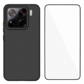 Kuori Xiaomi 15 2-in-1 Silikoni Karkaistulla Lasilla