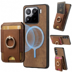 Kuori Xiaomi 15 Mokkanahkamainen Irrotettava Korttikotelo Ja Teline