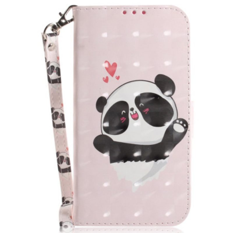 Kotelot Motorola Edge 50 Pro Puhelinkuoret Panda Love Hihnalla