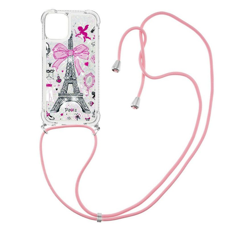 Case iPhone 13 Mini Kiristysnyörillä Cordon Eiffel Towerissa