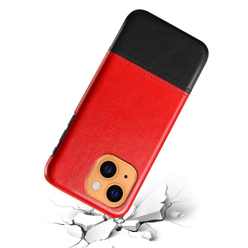 Case iPhone 13 Mini Ksq Kaksisävyinen Nahkaefekti