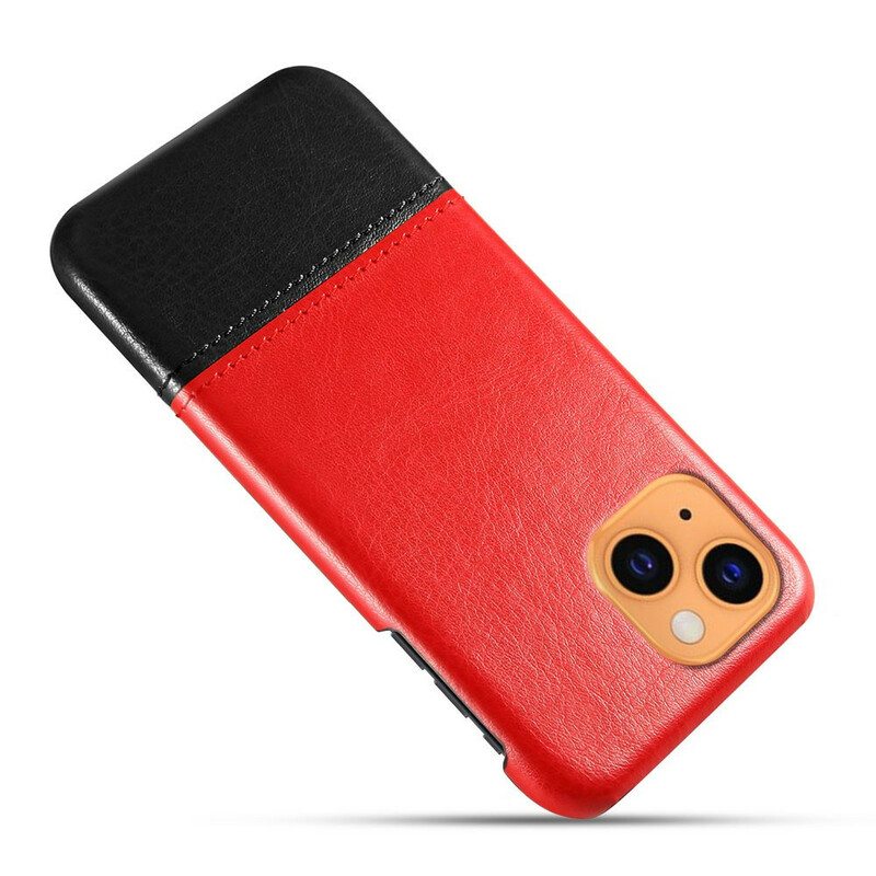Case iPhone 13 Mini Ksq Kaksisävyinen Nahkaefekti