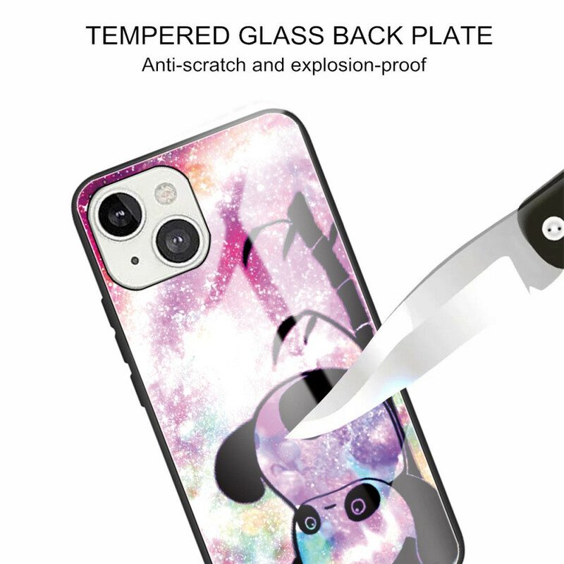 Case iPhone 13 Mini Panda Ja Bambu Karkaistu Lasi