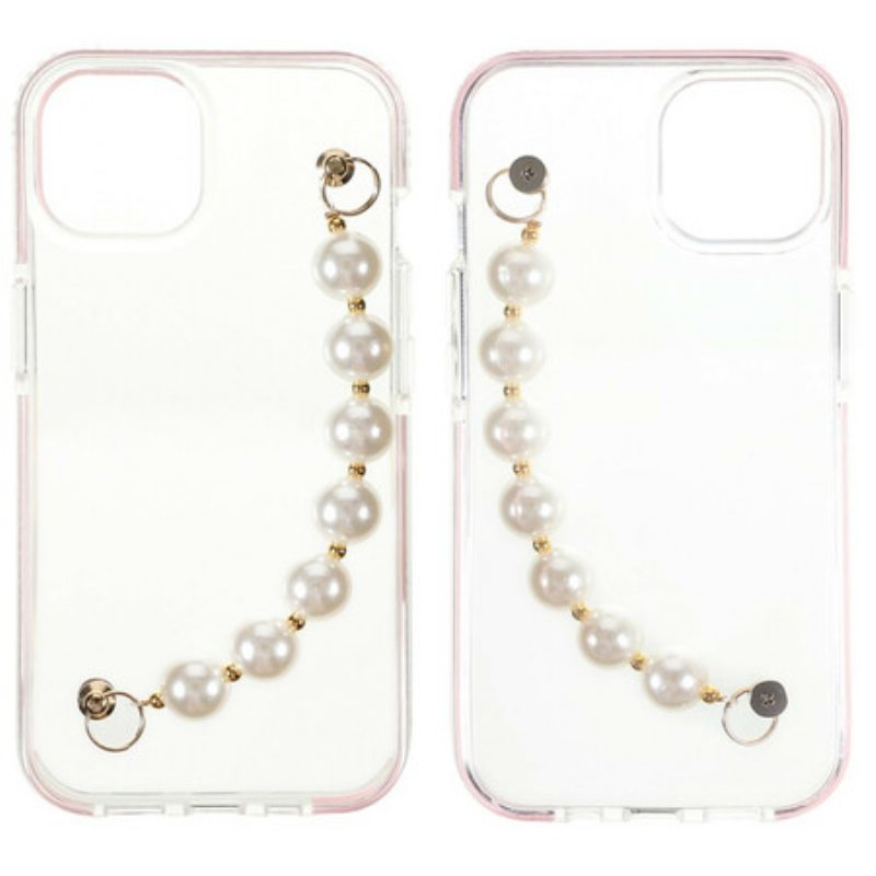Case iPhone 13 Mini Silikoni Rannekorun Helmiä