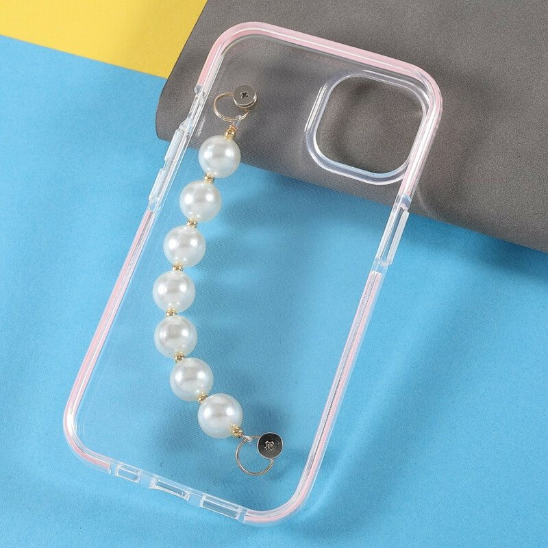 Case iPhone 13 Mini Silikoni Rannekorun Helmiä