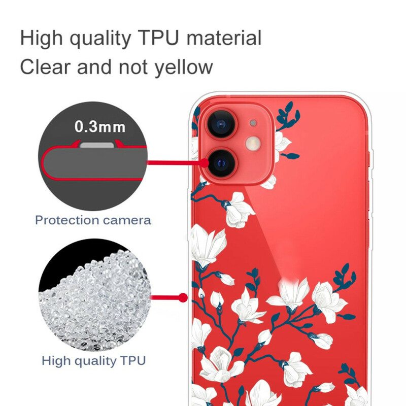 Case iPhone 13 Mini Valkoiset Kukat