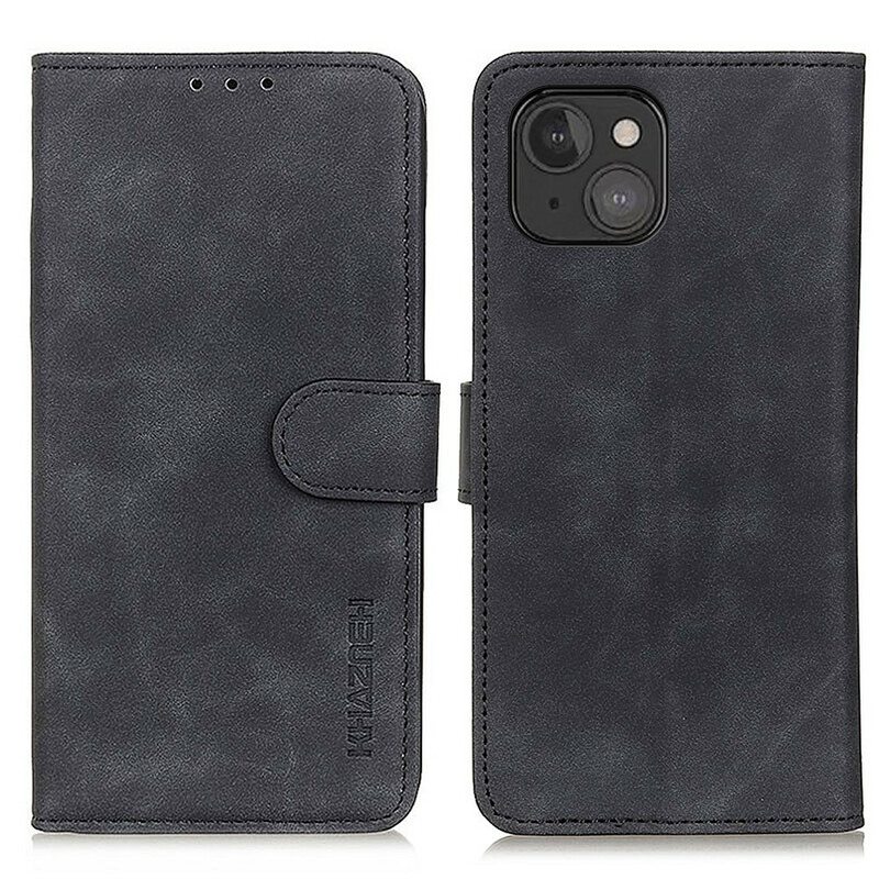 Flip Case iPhone 13 Mini Khazneh Vintage Nahkaefekti
