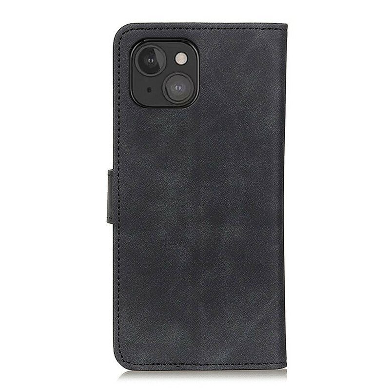 Flip Case iPhone 13 Mini Khazneh Vintage Nahkaefekti