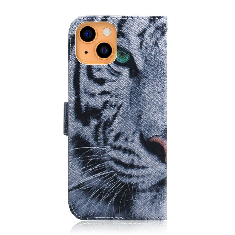 Flip Case iPhone 13 Mini Tiikerin Kasvot