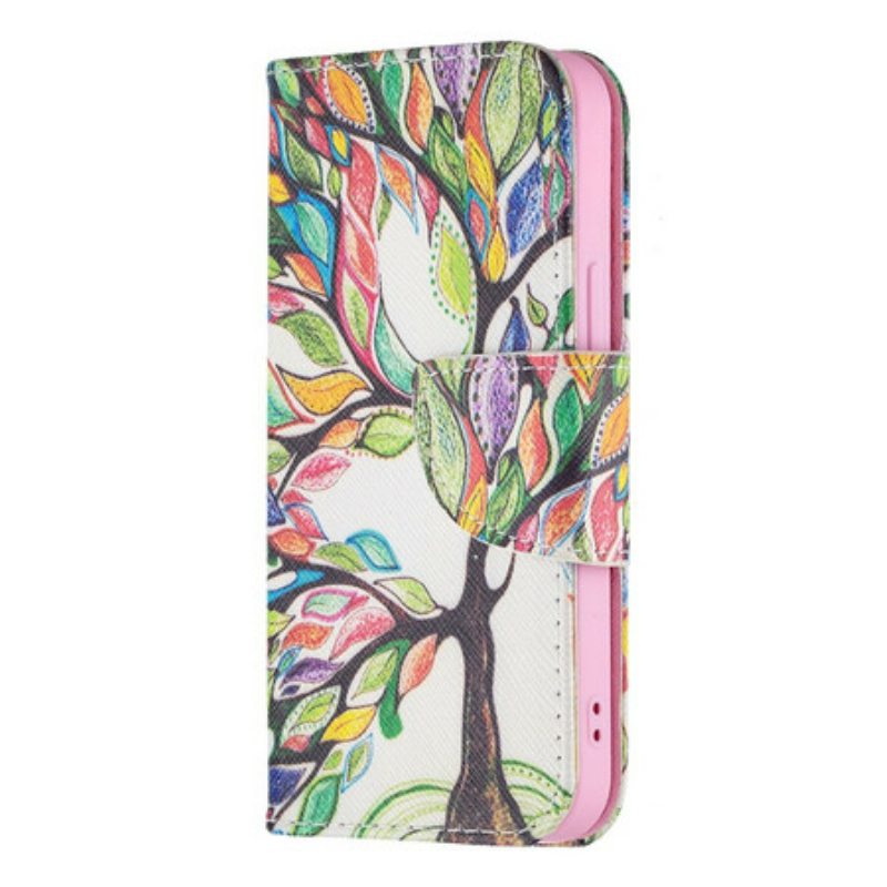 Flip Case iPhone 13 Mini Värikäs Puu