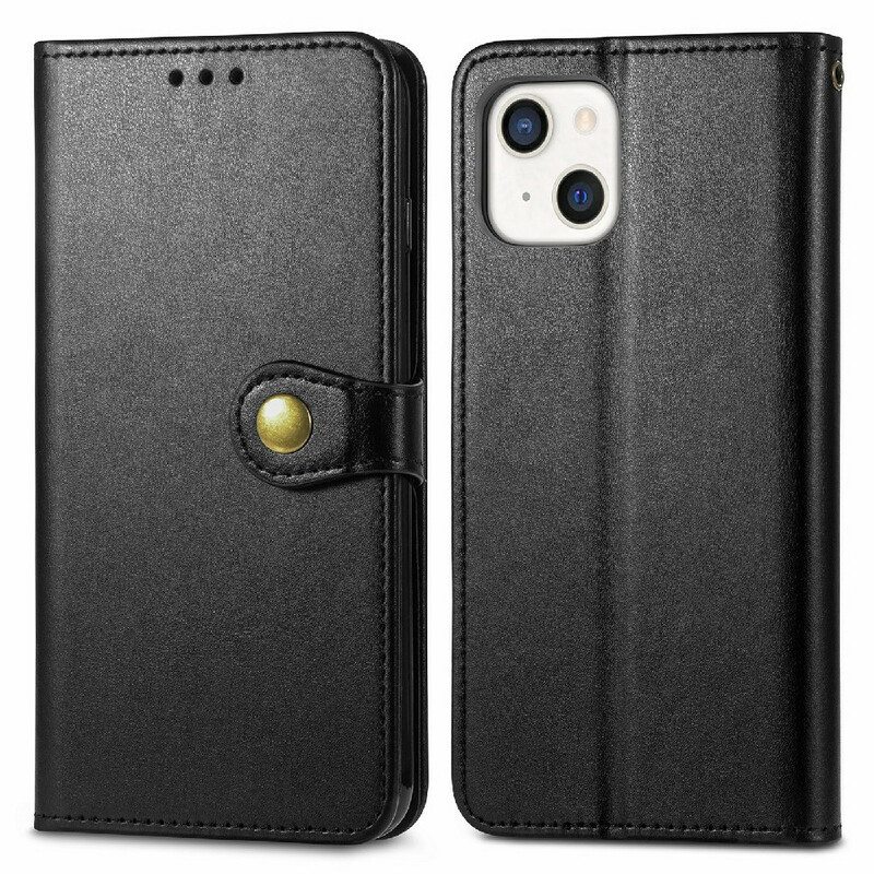Kotelot iPhone 13 Mini Keinonahkaa Ja Vintage-lukko