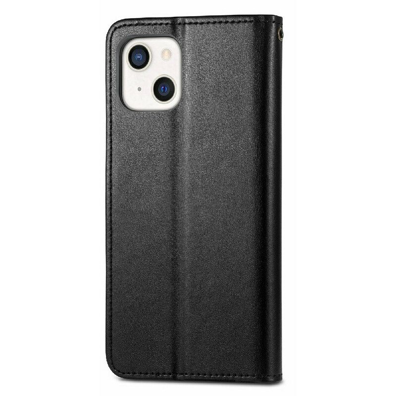 Kotelot iPhone 13 Mini Keinonahkaa Ja Vintage-lukko