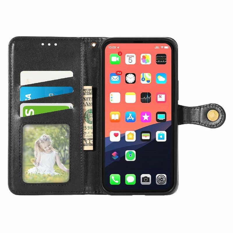 Kotelot iPhone 13 Mini Keinonahkaa Ja Vintage-lukko