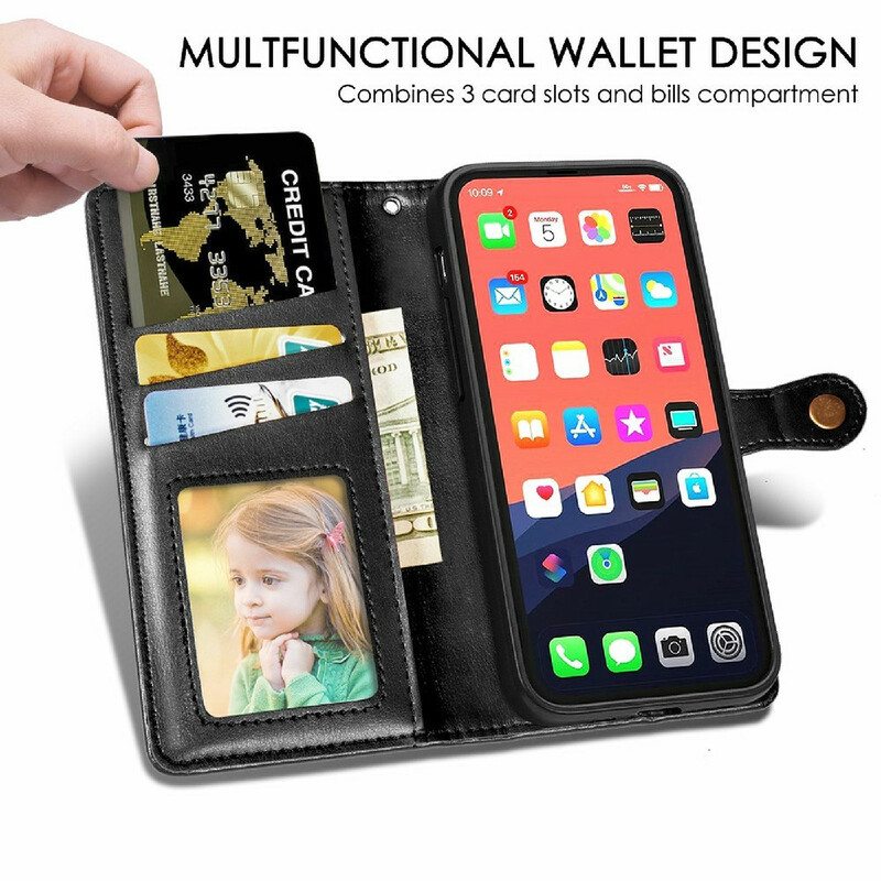 Kotelot iPhone 13 Mini Keinonahkaa Ja Vintage-lukko