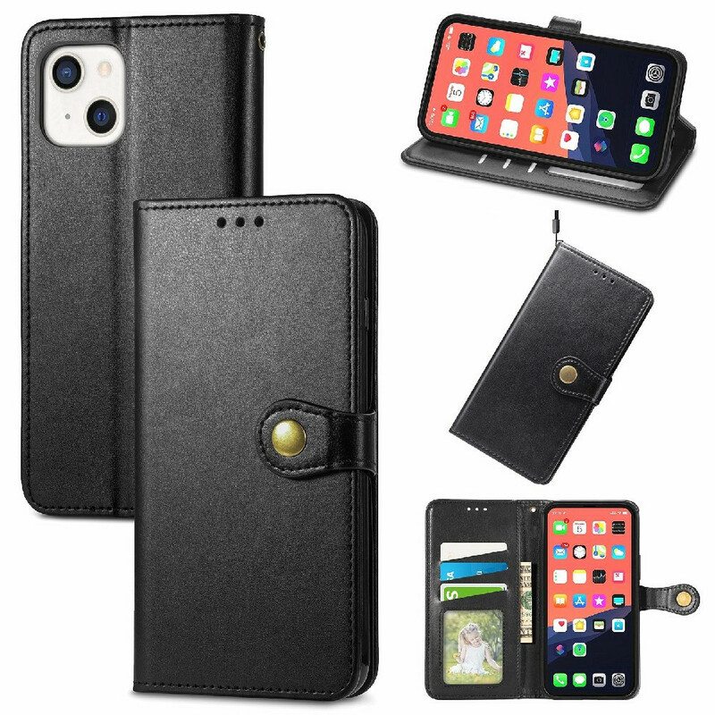 Kotelot iPhone 13 Mini Keinonahkaa Ja Vintage-lukko