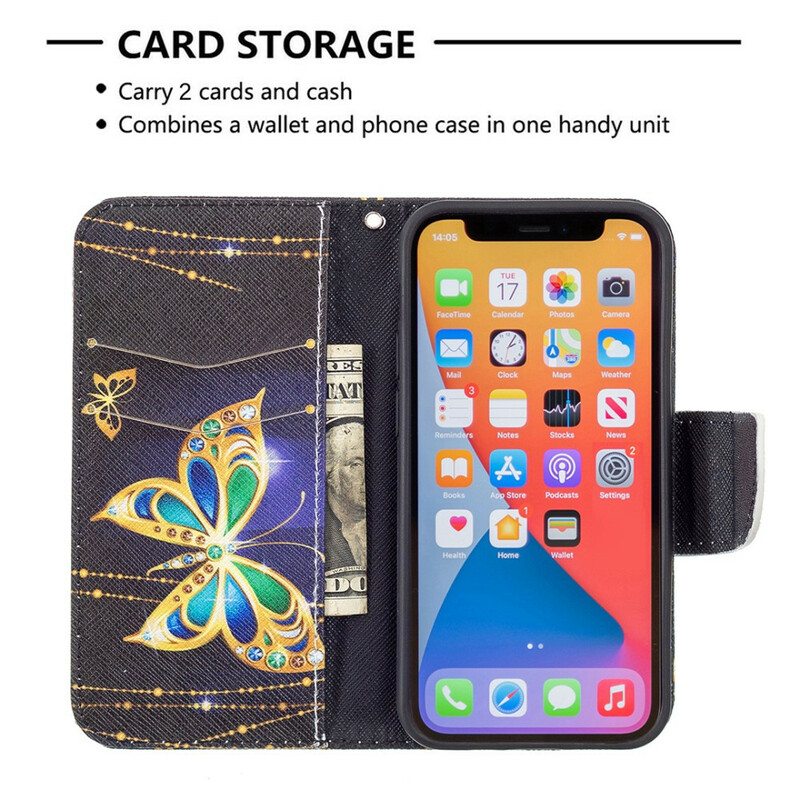 Kotelot iPhone 13 Mini Maaginen Perhonen