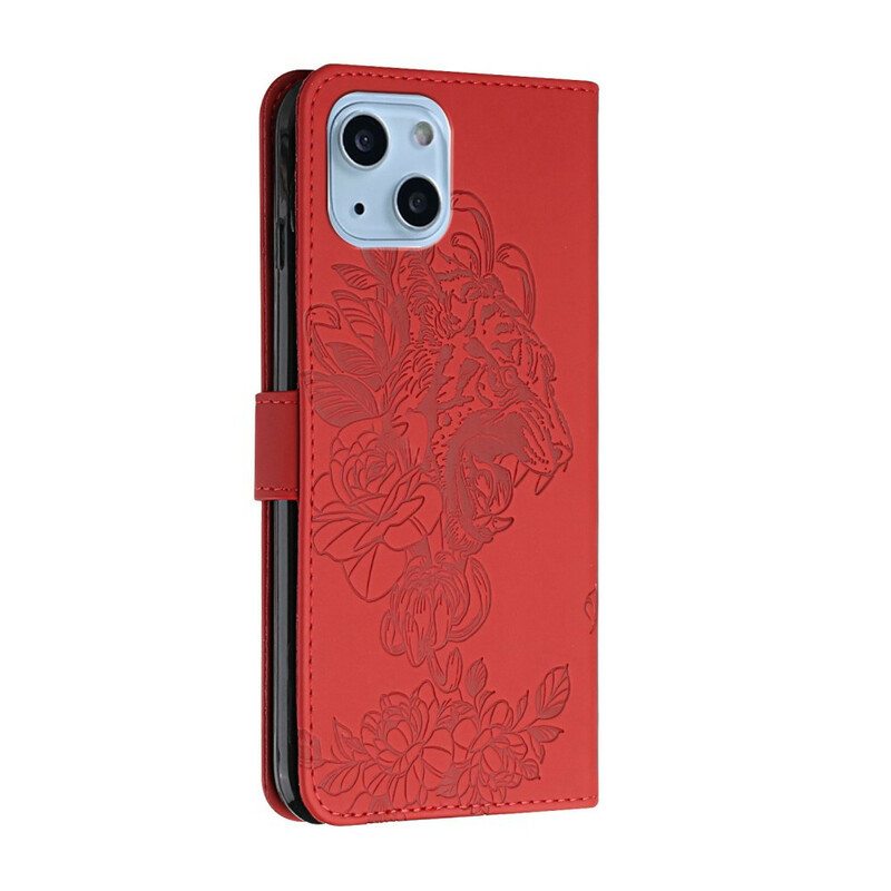 Kotelot iPhone 13 Mini Suojaketju Kuori Barokki Ranneke Tiger