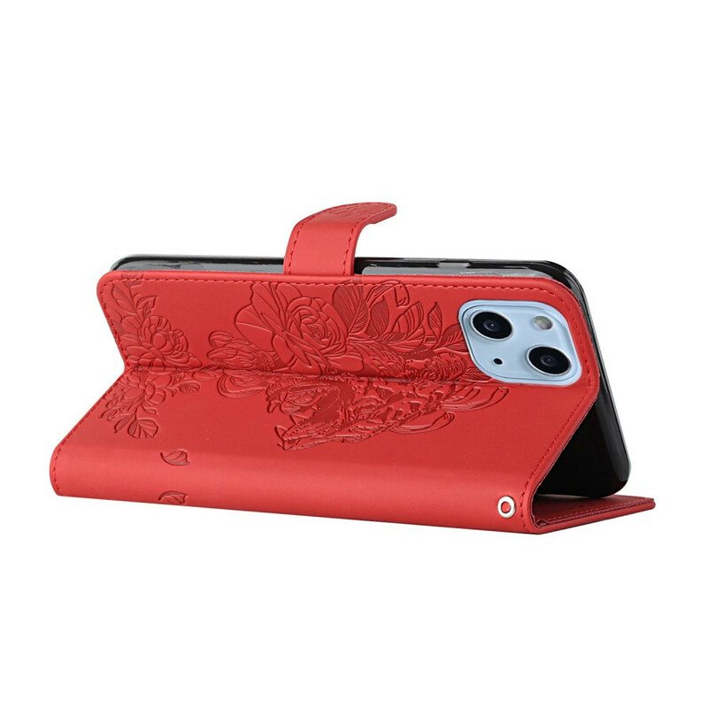 Kotelot iPhone 13 Mini Suojaketju Kuori Barokki Ranneke Tiger